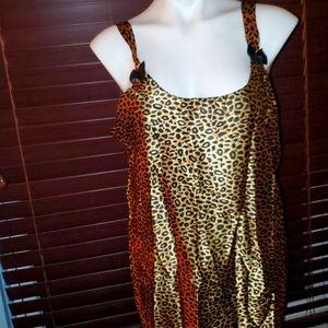 Cheetah print silk like pajamas